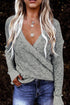 Wrap V Neck Waffle Sweater